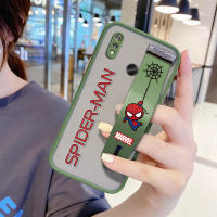 UCUC (สายรัดข้อมือ) UCUC เคสโทรศัพท์เคสสำหรับ Realme 3ปลอก Realmi3กันกระแทก Frosted กลับ Marvel Spiderman การ์ตูนเคสใส่โทรศัพท์ Soft Edge Full ฝาครอบเลนส์ป้องกันเลนส์โทรศัพท์บางเฉียบกรณี