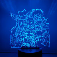 อะนิเมะตัวเลข Fairy Tail 3D LED Night ไฟเปลี่ยนสี natcu Lucy ของเล่น Action FIGMA รุ่น lampara Decor Home jugue คำอธิบาย: