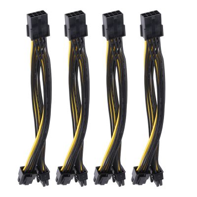 4Pcs 8 Pin PCI Express to Dual PCIE 6+2 Pin PCI-E Power Cable 18AWG for GPU Power Supply Breakout Board for Mining