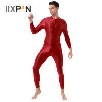 Shimmery Zentai Full Body Stocking Skin-Tight Jumpsuit ผู้ใหญ่ Zentai ชุดบอดี้สูทเครื่องแต่งกายสำหรับบุรุษ Unitard Stage Dancewear