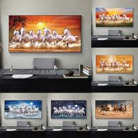 Animal Seven Running Horse Oil Canvas Painting Abstract Posters and Prints Wall Pictures For Living Room Home Decor No Frame