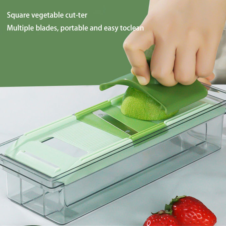 ชุดเครื่องหั่นผักสารพัดประโยชน์อุปกรณ์ที่ใช้ในครัวซากุระสีน้ำเงินที่ฝานแบบใช้มือเครื่องตัดผักขูด