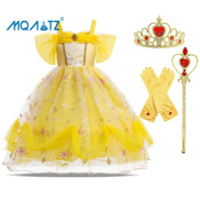 MQATZ Đầm Công Chúa Belle Cho Bé Gái Hóa Trang Trẻ Em Váy Bóng Hoa Trang