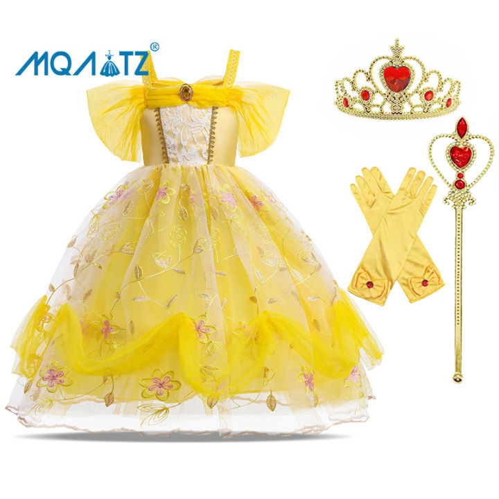 MQATZ Đầm Công Chúa Belle Cho Bé Gái Hóa Trang Trẻ Em Váy Bóng Hoa ...