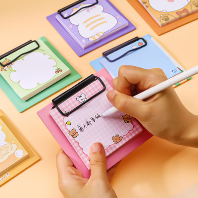 การ์ตูนคลิป Sticky Note Book นักเรียน Ins สาว Memo Sticky Note Study Office Non-sticky กระดาษข้อความ Kawaii เครื่องเขียน-Yrrey