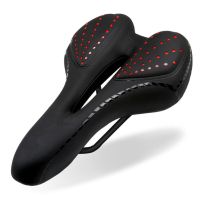 【LZ】❣♣✚  PU Leather Mountain Bike Saddle Assento de bicicleta MTB Mountain Road Confortável MTB Gel Almofada de ciclismo indolor BMX Peças à prova de choque