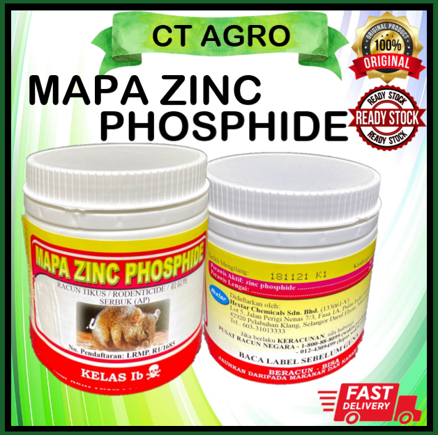 Mapa Zinc Phosphide 250g Ready Stock Racun Tikus Serbuk Hitam