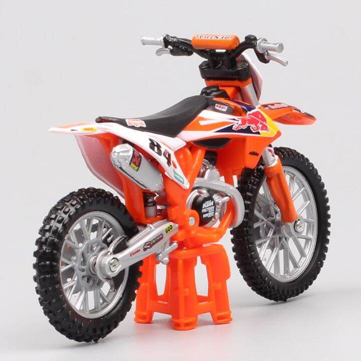 bburago-1-18-2018-ktm-450-84โมเดลมอเตอร์ไซค์แข่งอัลลอยด์ของขวัญของเล่นเด็กของสะสมสำหรับโชว์รถโมเดลเหล็ก