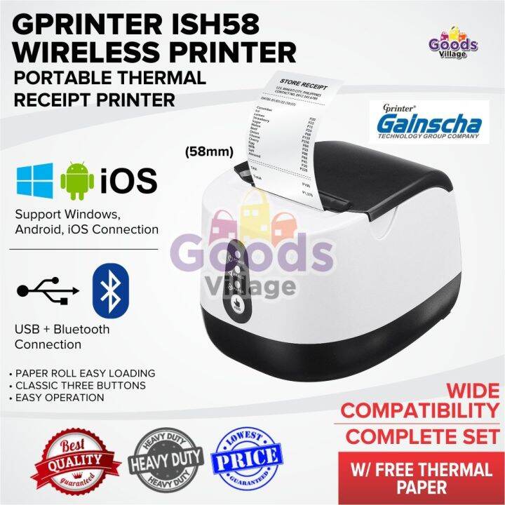 Wireless Receipt Printer GPrinter iSH58 / Gainscha Portable Printer