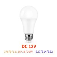 DC 12 V หลอดไฟ LED E27 โคมไฟ 3 W 5 W 7 W 9 W 12 W 15 W Bombilla สำหรับหลอดไฟ Led พลังงานแสงอาทิตย์ 12 โวลต์แรงดันไฟฟ้าต่ำโคมไฟ-TIOH MALL