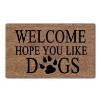 Funny Front Door Entrance Mats Welcome Hope You Like Dogs woven outdoor mat design outdoor entrance doormats