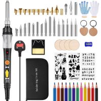 2023 New Upgrades 60W 220V Electric Soldering Iron Wood Burning Pen Tip Kit Pyrography Craft Tools for Woodwork Soldering Metal Work craft