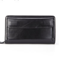 Business Genuine Leather Clutch Wallet Men Long Leather Phone Bag Purse Male Large Size Handy Coin Wallet Card Holder Money Bag