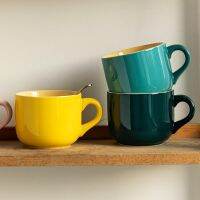 New Hot Mugs 650ml Ceramic Candy Color Coffee Cup Simplicity Couple Large Capacity Oatmeal Breakfas Milk