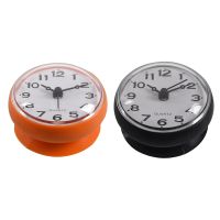 2 Pcs 7Cm Waterproof Kitchen Bathroom Shower Clock Suction Cup Sucker Wall, Orange &amp; Black