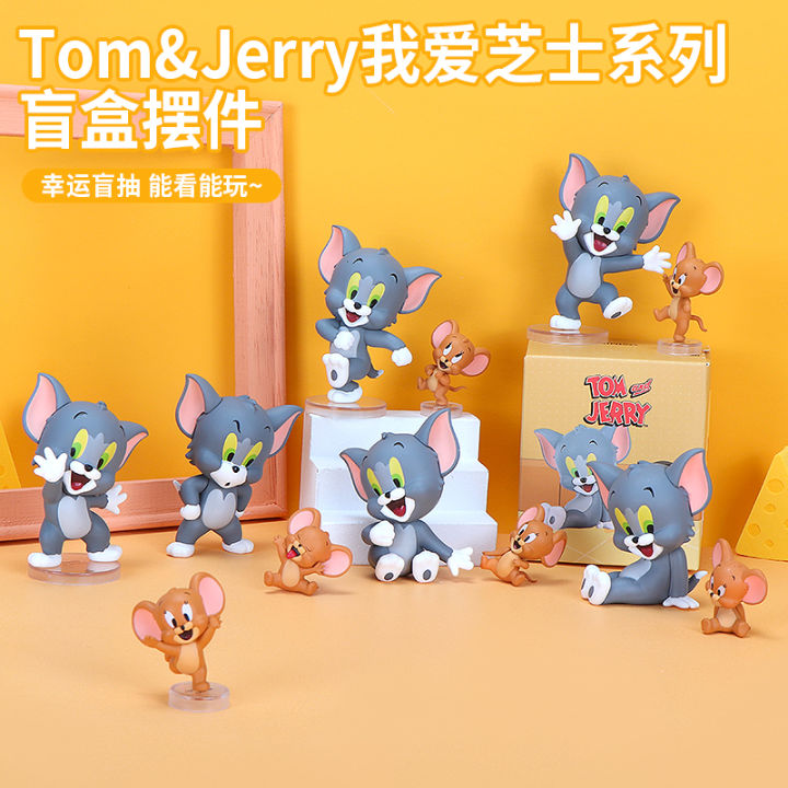 Miniso Cat And Mouse Blind Box Decoration Tom Jerry Hand-Made I Love Cheese  Cute Female Gift | Lazada.Vn