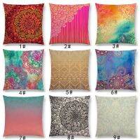 hot！【DT】❅♧  New Colorful Floral Doodle Mandala Coral Pattern Cushion Cover Sofa