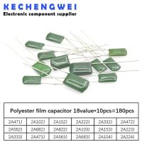 □∏♦ 180pcs 18valuex10pcs Polyester film capacitor Assorted Kit contains 2A104J 2A332J 2A472J 2A103J 2A333J 2A473J 2A563J 2A223J