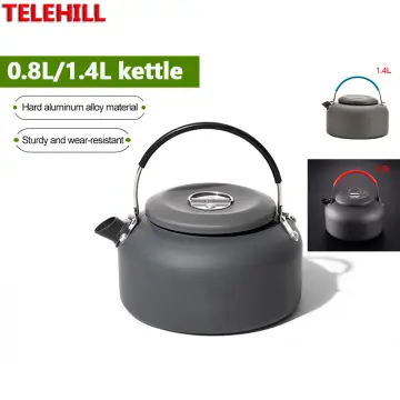 0.8L/1.4L Outdoor Lightweight Aluminum Camping Teapot Boil Water Kettle  Coffee Pot Outdoor Kettle for Camping Hiking Backpacking