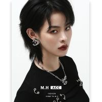 [COD] earrings for female and cross-border trendy cool punk hip-hop style dark needle ear bone clip