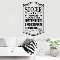 [COD] Soccer Vinyl Wall Decal Quote forward corner kick goal keeper sweeper ball Mural Sticker Removable New LC628