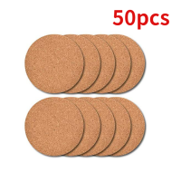 50Pcs ธรรมชาติรอบไม้ Slip Slice ถ้วย Coaster ชาแก้วกาแฟเครื่องดื่มสำหรับ DIY Tableware Decor ทนทาน Pad