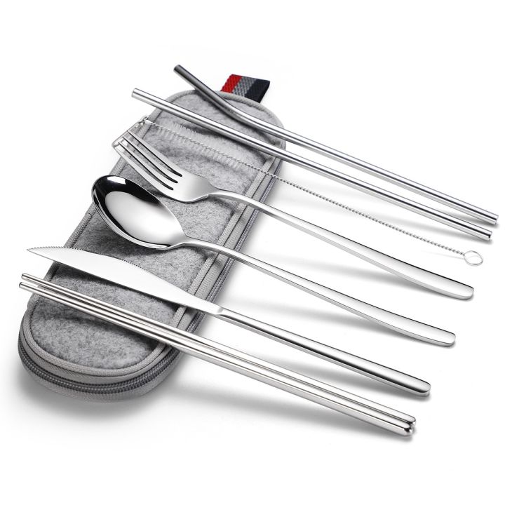 spklifey-tableware-steel-cutlery-portable-tableware-travel-cutlery-set-stainless-steel-rainbow-dinnerware-set-cutlery-bag-flatware-sets