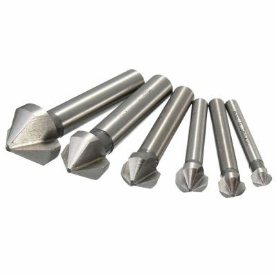 HH-DDPJ1pc 3 Flute Hss Countersink Drill Bit 90 Degree Chamfer Cutter Tool For Wood Steel 6.3/8.3/10.4/12.4/16.5/20.5mm