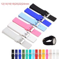 12mm 14mm 16mm 18mm 20mm 22mm 24mm Silicone Replacement Watch Band Universal Rubber Sport Waterproof Strap Bracelet Accessories