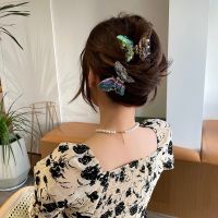 Hairpin Mermaid Crystal Butterfly Clamp Girl Back Of Head Disc Hair Catch Transparent Large Shark Clip Hairpin Headdress Hairpin