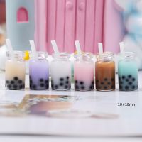 8pcs Tea Coffee Cup Drink Bottle Polymer Slime Charms Modeling Clay DIY Kit Accesorios Box Toy For Children Slime Supplies