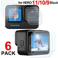 6Pcs/set Screen Protector for Go Pro Hero 11/10/9 Black Ultra Clear HD Tempered Glass Screen Protector for GoPro Hero 11 10 9