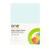 กระดาษสีถ่ายเอกสาร 1 A4 80 แกรม ฟ้าอ่อน (500แผ่น) ONE