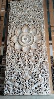 White Wash Mandala Wood Carving Panel 70 x 180 Cm Wall Art Decor Headboard King Wall Art Hanging Thai Art ไม้แกะสลักไม้ฉลุ 70 x 180  เซนติเมตร งาน handmade