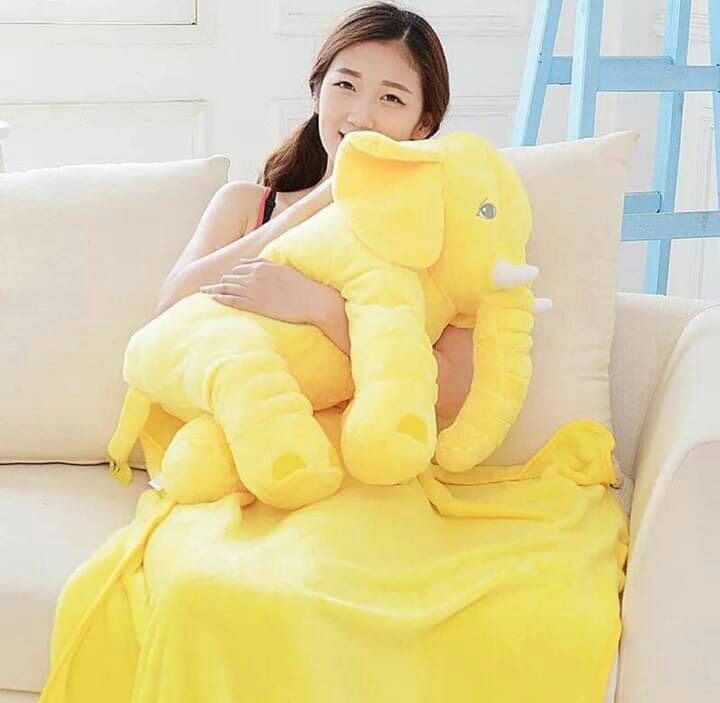 สินค้าพร้อมส่ง-ตุ๊กตาหมอนผ้าห่ม-หมอนข้าง-ผ้าห่ม-plush-pillow-blanket-หมอนหนุน-หมอนข้างเด็ก-ตุ๊กตา-ช้างน้อย-น่ารัก-by-nana168-mart