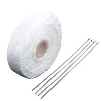 1 x 16FT Exhaust Heat Wrap Roll for Motorcycle Fiberglass Heat Shield Tape with Stainless Ties (6 Colors Optional) H7JD Adhesives Tape