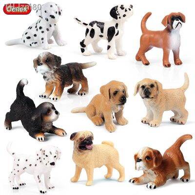 🎁 ของขวัญ เด็กจำลองสัตว์ Golden Retriever Shar Pei Dalmatians Pet Dog เค้กเครื่องประดับชุดของเล่น