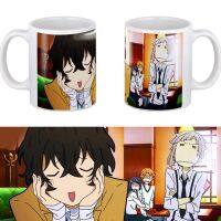 แก้วสุนัขจรจัดลายการ์ตูนรูปตัวการ์ตูนถ้วยกาแฟเดินทางถ้วยชานมอะนิเมะสีขาวขนาด11ออนซ์TH