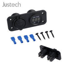 Justech ที่ชาร์จ3.1A USB คู่และโวลต์มิเตอร์12โวลต์ที่จุดสำหรับ GPS,,IPod,PSP โวลต์มิเตอร์ LED กันน้ำ