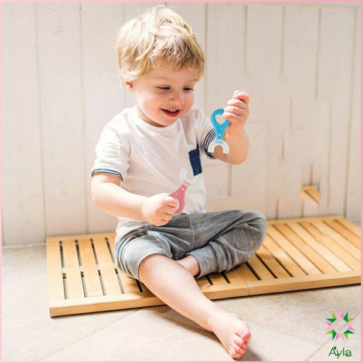 ayla-แปรงสีฟันรูปตัวยูสำหรับเด็ก-แปรงสีฟันเด็ก-การ์ตูนน่ารัก-childrens-toothbrush