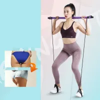 「nebulia shop」การออกกำลังกายพิลาทิส Stick Toning Bar ฟิตเนสบ้านโยคะยิม Body Fat Workout Abdominal Resistance Bands Arm Muscle Rope Puller Kit