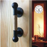 Simple wooden door handle bar KTV villa homestay outdoor door sliding door water pipe hemp rope handle retro industrial style Door Hardware Locks