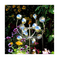 Magical Metal Windmill 3D Wind Powered Kinetic Sculpture Lawn Metal Wind Spinners Outdoor Yard