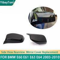 ฝากรอบหุ้มกระจกมองข้างประตูด้านข้างแบบ M4สีดำเงาเปลี่ยนสำหรับ Bmw 5 6 Series E61 E63 E60 E64 2003-2010