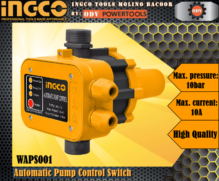 Ingco WAPS001 10A Automatic Pump Control Switch 10bar ODV POWERTOOLS