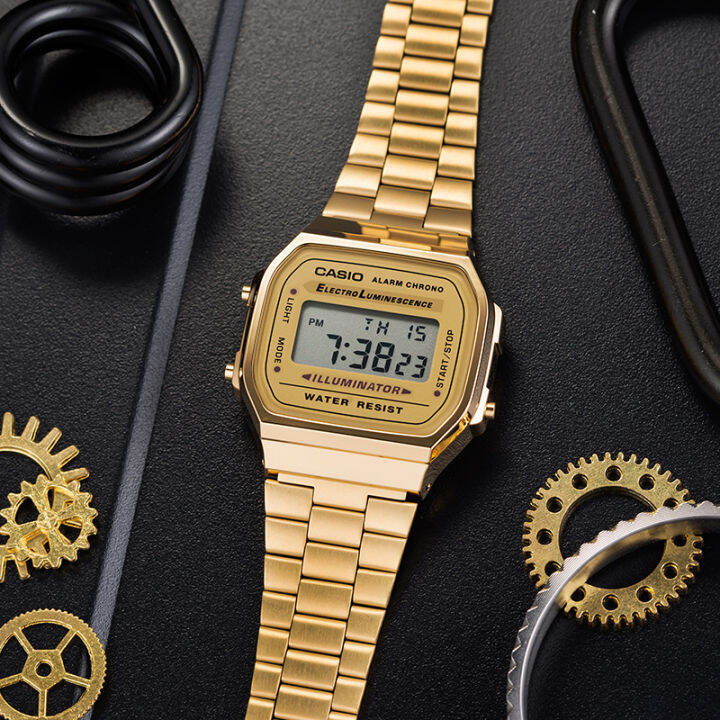 Casio Casio watches for men and women retro small gold table silver