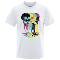 Vomit From Skulls Funny Print T Shirt Mens Breathable T Shirts Gildan