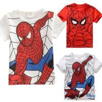 COD dsfrteryewe เสื้อยืดแขนสั้น เสื้อยืดเด็กผู้ชาย Spiderman พิมพ์รอบคอหลวมสบายๆชายเสื้อยืดแขนสั้น