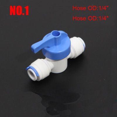 RO Water Straight 1/4" 3/8" OD Hose Quick Connection Control Fittings Plastic Water Ball Valve Reveser Osmosis Aquarium Fittings Plumbing Valves