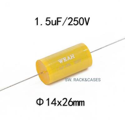 ซีเสียงแหลม 1.5uf/250v สีหลือง (ราคาต่อแพ็ค 2 ตัว) C1.5uf/250v เหมาะสำหรับค่อมเสียงแหลม ถ่วงเสียงแหลม ทำให้เสียงใสขึ้น กันวอยซ์ขาดง่าย